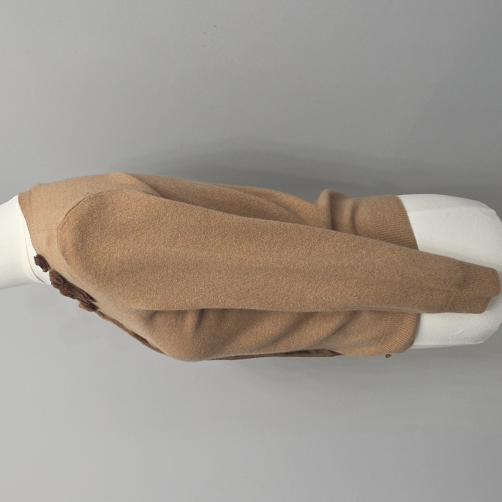 Vintage J. Crew Brown Wool Cashmere Cardigan with Embellishments Quiet Luxury - Picture 3 of 7